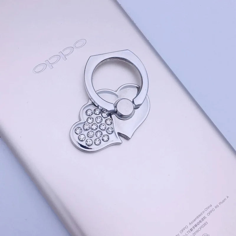 Mind Act Upon Mind Double Heart Phone Ring Holder