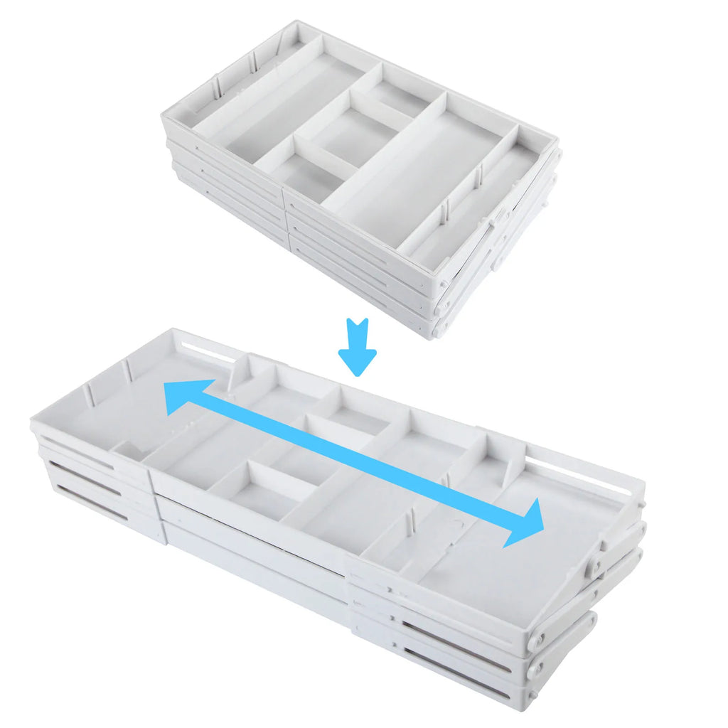 2/3 Tier Drawer Organizer Multi Level Collapsible Expandable Desk Organizer Trays for Office Supplies, Kitchen Gadgets Utensils