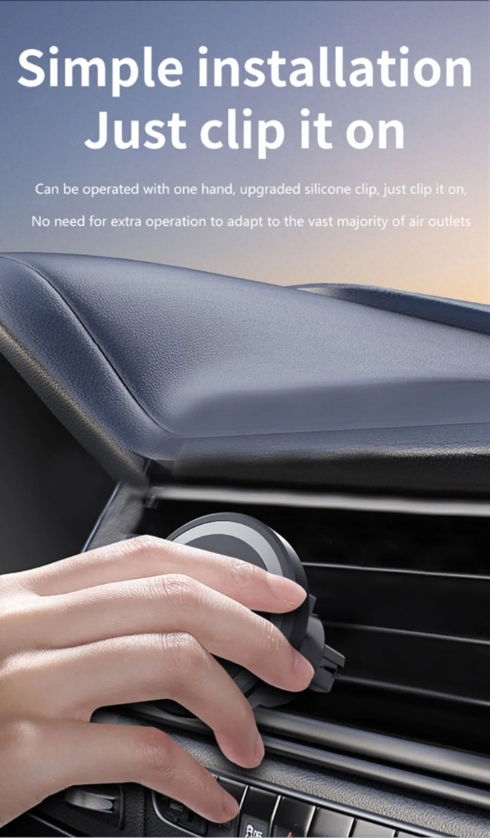 Magnetic Car Wireless Charger Air Vent Clip Phone Holder & Ring For Magsafe iPhone 17 16 15 14 13 12 Pro Max Fast Charging Stand