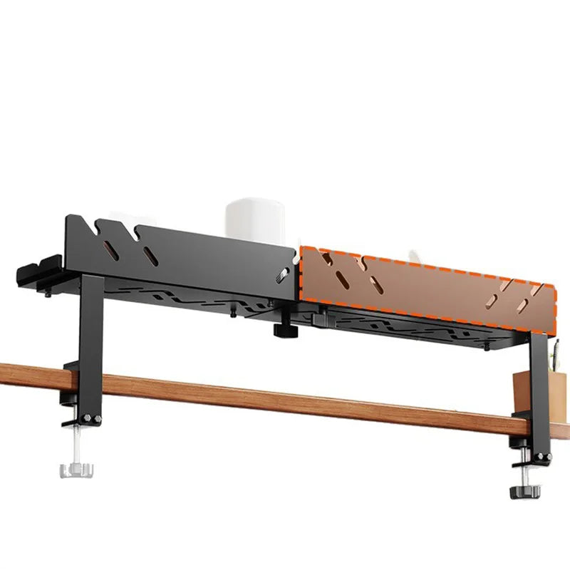 New No Punching Under Table Storage Rack Metal Cable Management Tray Standing Desk Organizer Cord Management Storage Accessories
