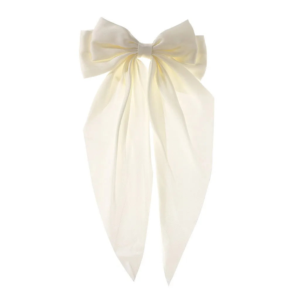 30 Solid Elegant Satin Bow Hairpin Women Girls Spring Hair Clips Headwear Ponytail Hairclips Barrettes Girls Hair Accessories