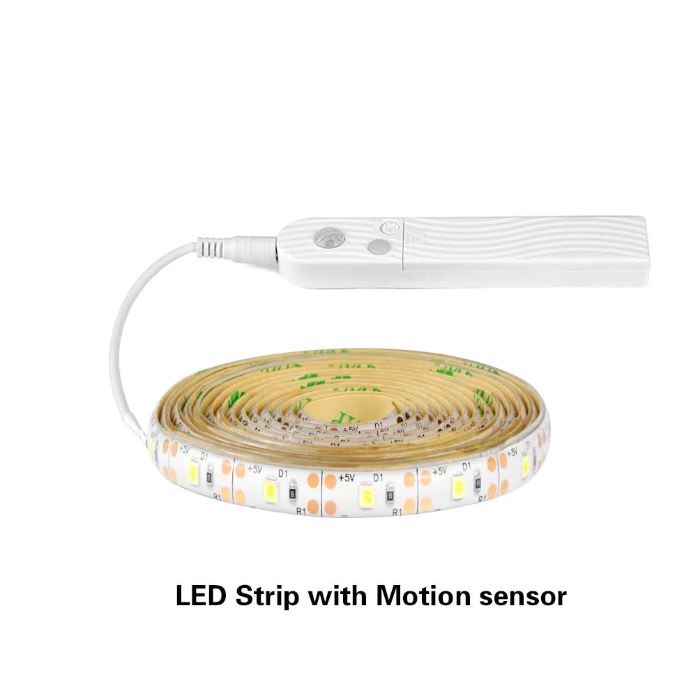 LED Under Cabinet light LED Strip led Lamp with Wireless PIR Motion Sensor USB Port light kitchen Stairs Wardrobe Bed Side Light
