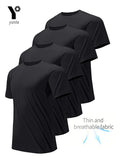 Round Neck T-Shirt 4-Pack Black Ultra-Light Men's Quick-Drying