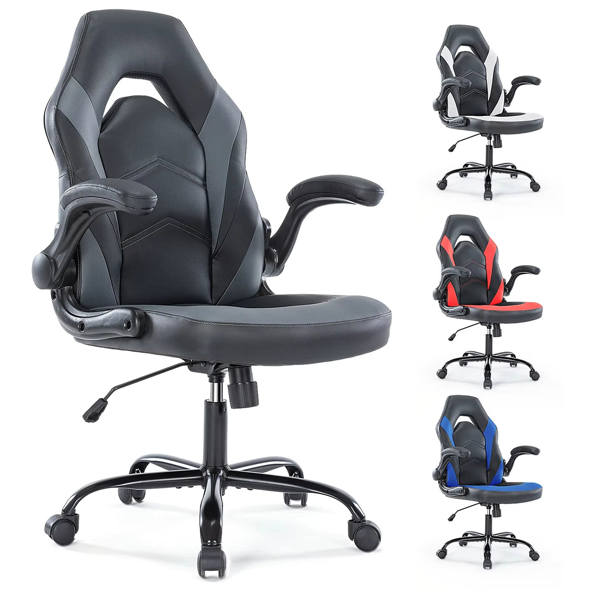 Gaming Desk Chair with Flip-Up Armrests