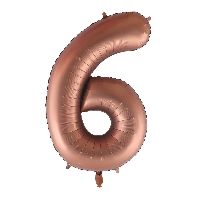 10/5/1Pc Brown Beige Cream 18inch Heart Balloons Cream Number Balloons 1 2 3 4 5 6 Birthday Number Foil Balloon Helium Air Globo