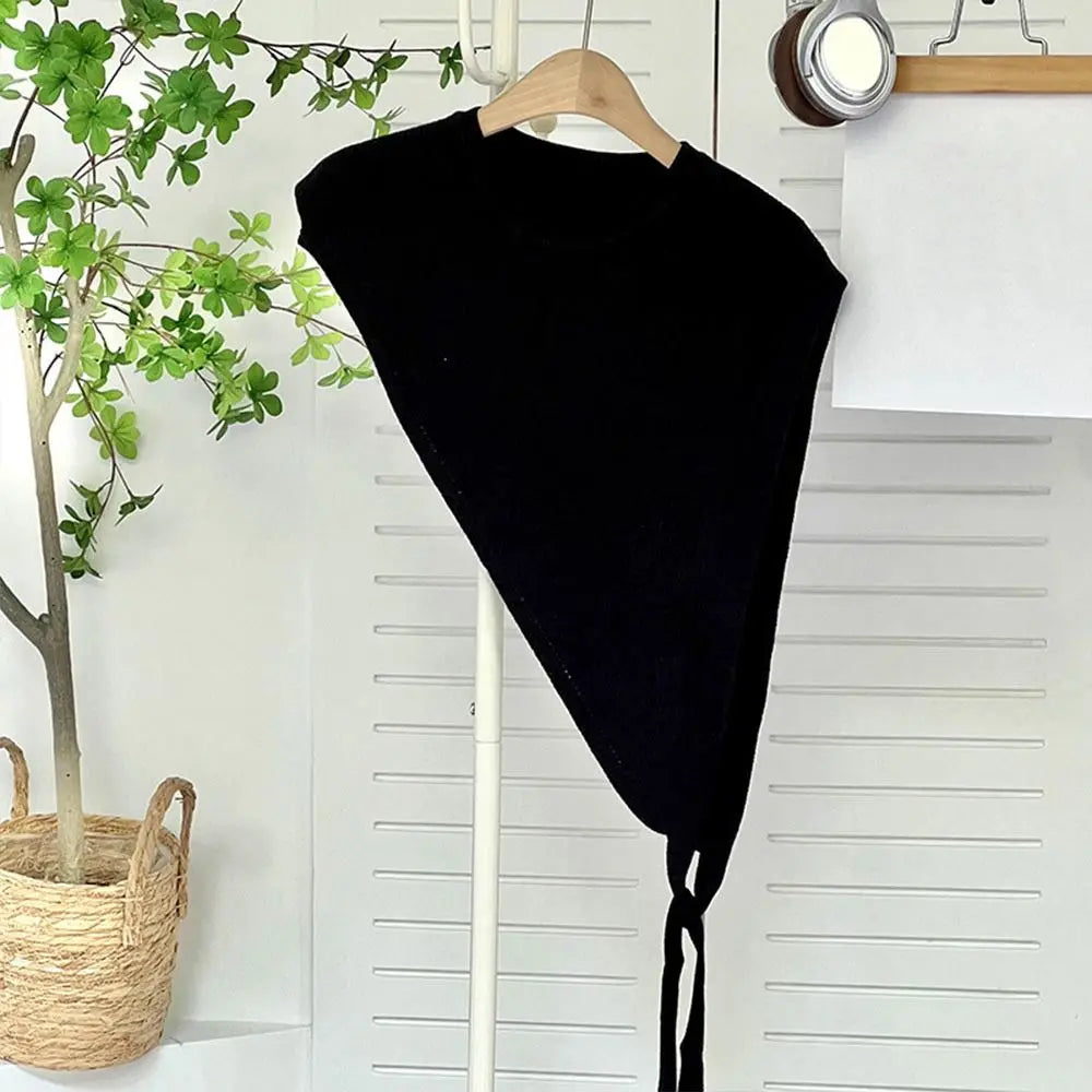 for Blouse Knitted Shawl Vest Solid Color Warm Triangle Beveled Edge Vest Clothing Accessories Polyester