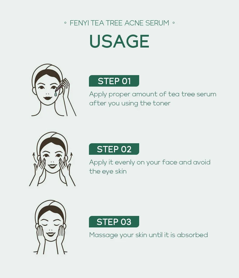 LAIKOU TEA TREE Face Serum Oil-control Anti-Aging Shrink Pores Acne Treatment Whitening Moisturizing Tea Tree Essence Skin Care