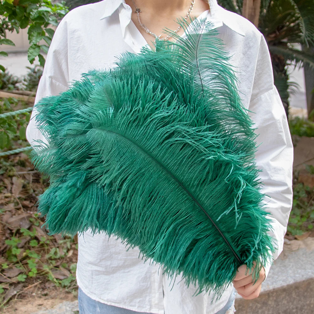 10PCS/Lot White Ostrich Feathers Plume for Wedding Table Centerpieces Carnival Prime Decor  45-50CM 55-60CM Ostrich Plumas Large