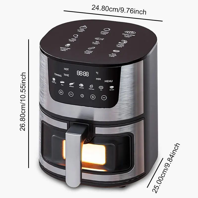 1250W Oil Free Air Fryer Oven LED Touch Panel