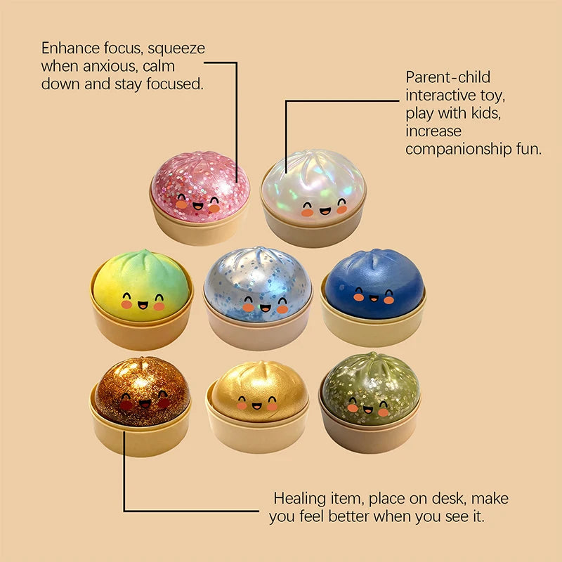 Flash Dumpling Slow Rebound Squishy Ball Soft Pinch Stress Relief Toy Home Office Decor Gift