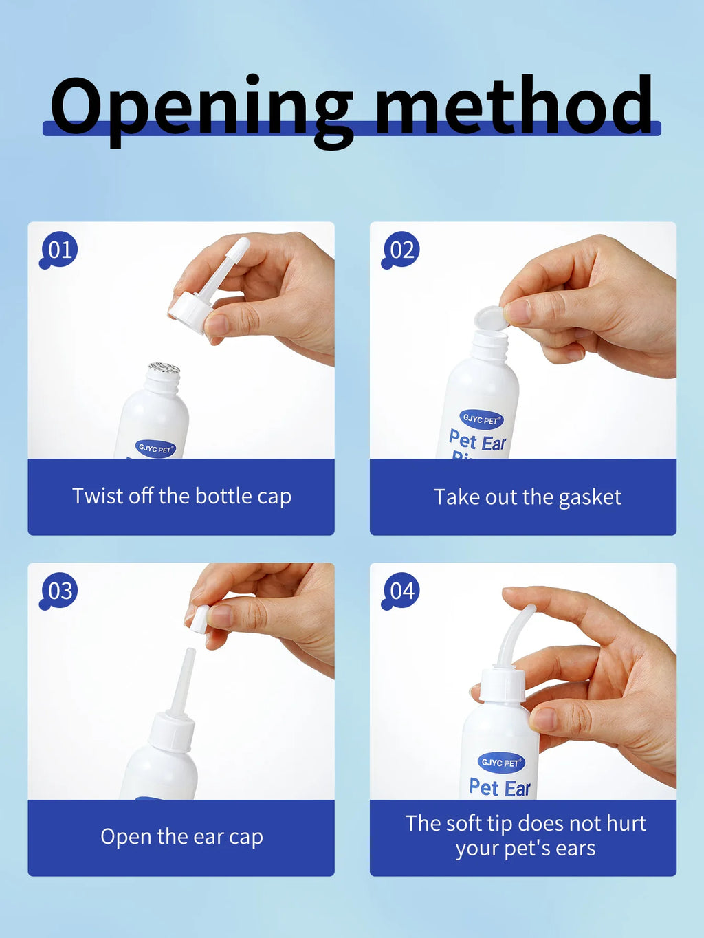Ear Cleaner Drops for Cats Dogs Gentle Earwax Removal Mite Prevention with Hypoallergenic Formula 120ml Safe Ear Rinse Solution