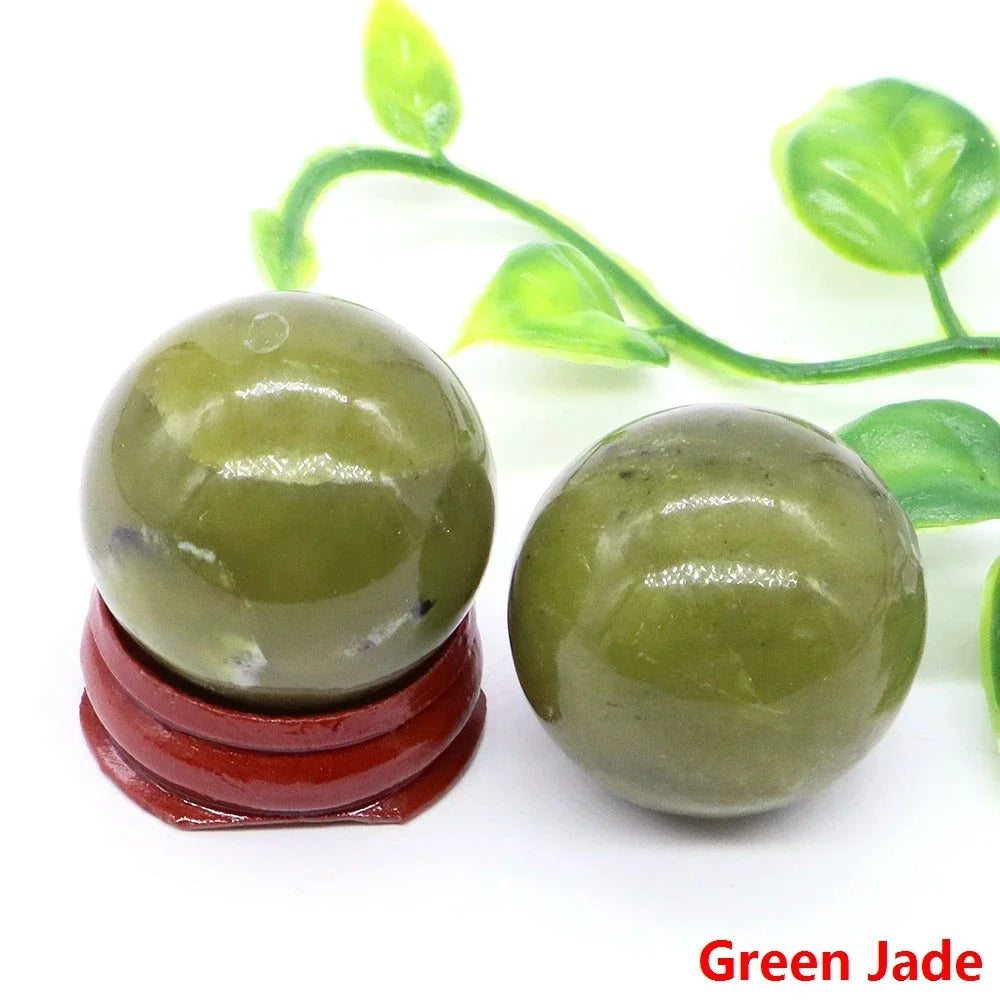30MM Crystal Ball Natural Reiki Healing Quartz Stone Globe Energy Gemstone Fengshui Sphere Wicca Chakra Massage Home Decor Gifts