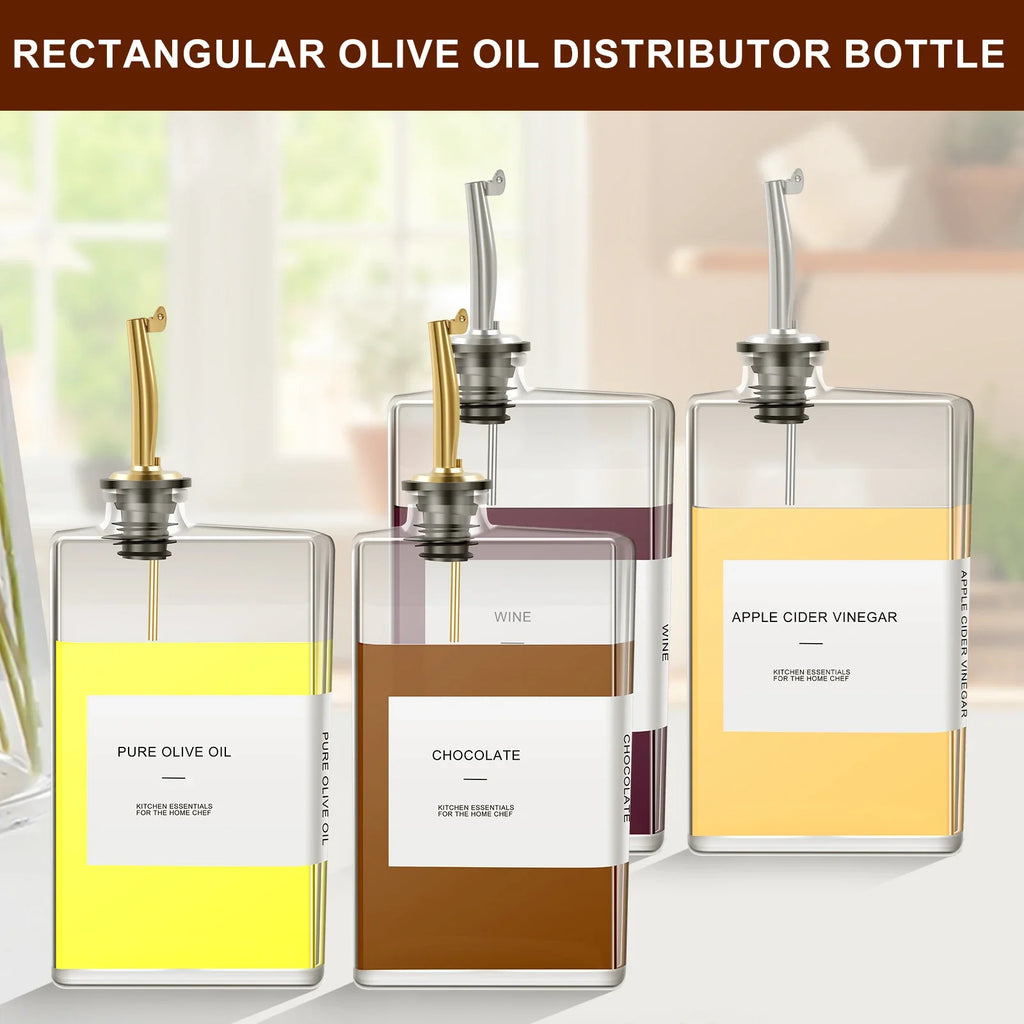 2Pcs Glass Olive Oil Dispenser Bottle 350ML Seasoning Vinegar Bottle Condiment Container Cooking Oil Dispenser Kitchen Supplies