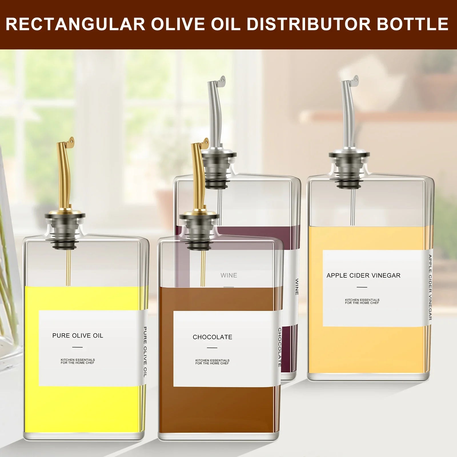 2Pcs Glass Olive Oil Dispenser Bottle 350ML Seasoning Vinegar Bottle Condiment Container Cooking Oil Dispenser Kitchen Supplies