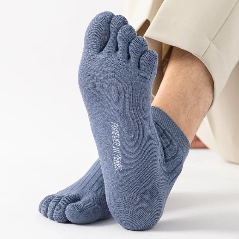 1/3/5 Pairs Mens Five Finger Socks Breathable Ankle Short Socks Thin Cotton Toe Socks with Separate Fingers Fashion Sports Socks