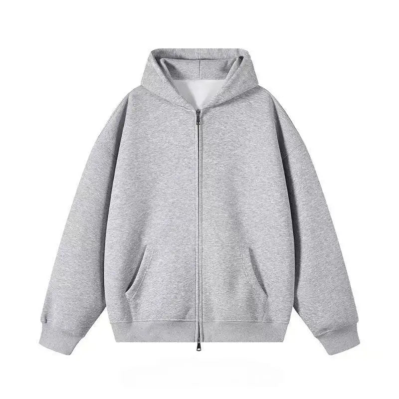 American Retro Three-dimensional Wing Fashionable Hooded Sweatshirt with High Street Simple Design Solid Color Zipper Cardigan