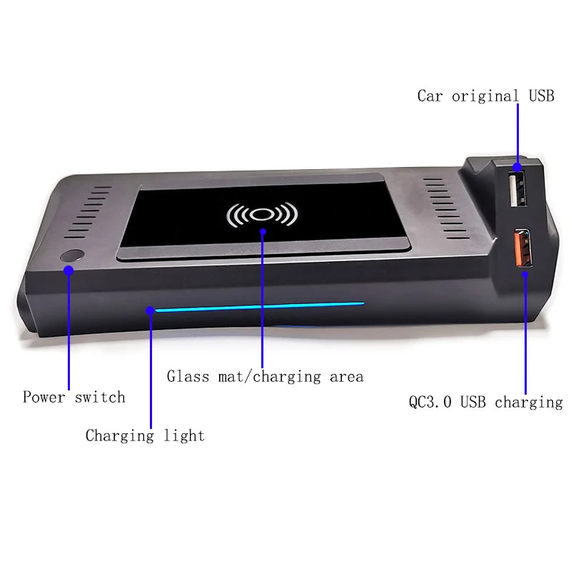 15W Car wireless charger phone charger fast charger charging plate pad charging holder for Audi A4 B9 S4 RS4 A5 2017-2021