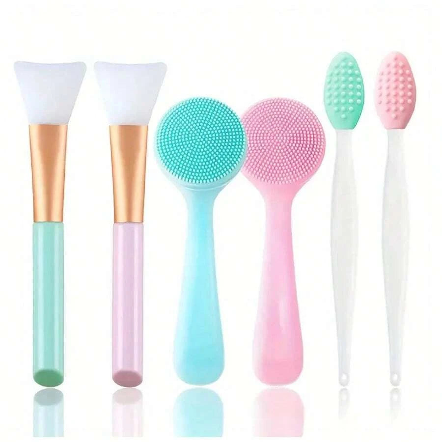1/3/6Pcs Silicone Facial Cleansing Brushes Set - Gentle Exfoliating