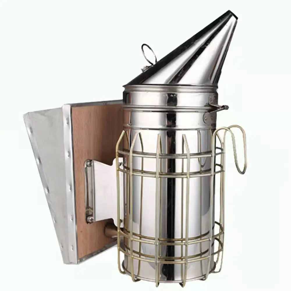 1 PC Stainless Steel Manual Bee Hive Smoker Transmitter Kit With Galvanized Sheet Beekeeping Tool Apiculture Smoke Sprayer