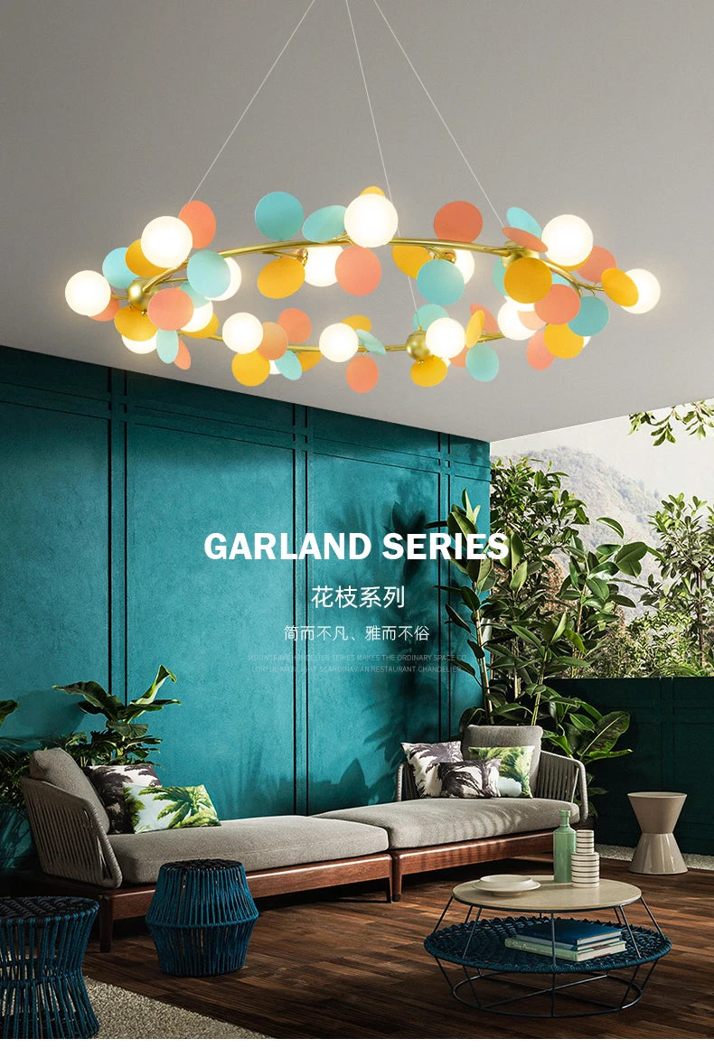 Modern Chandelier Grape Design Glass Pendant Light Indoor LED Nordic Light For Living Room Dining Hall Hotel Kitchen Island Lamp