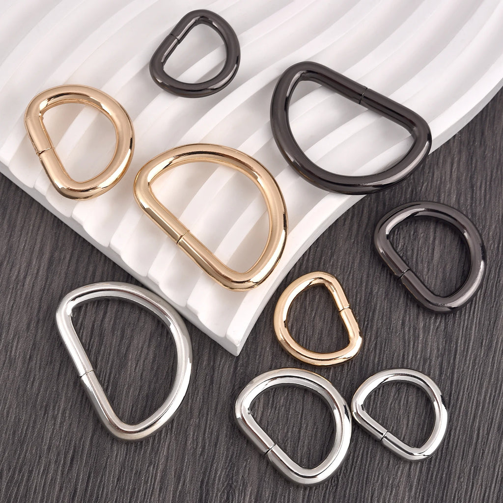 10pcs D-Shaped Buckle D Ring Connection Alloy Metal Silver Gold For Shoes Bags Backpack Buckles DIY Accessory 15/20/32mm