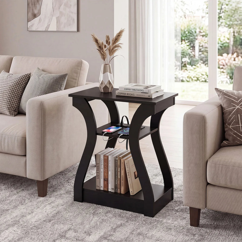MCQ 2 Pack Living Room Cabinet with Charging Station