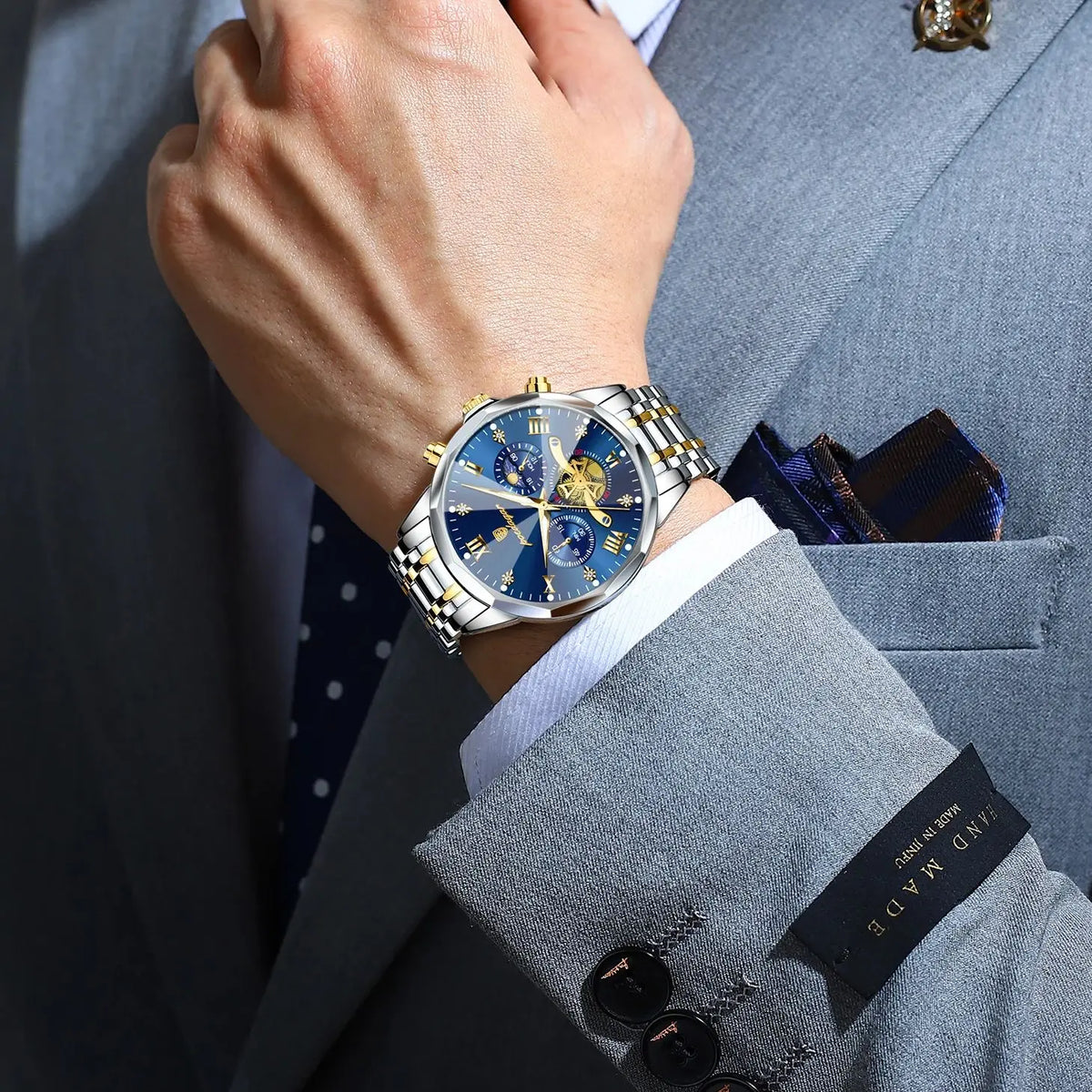 POEDAGAR Luxury Men Watch Top Waterproof Luminous Chronograph Man