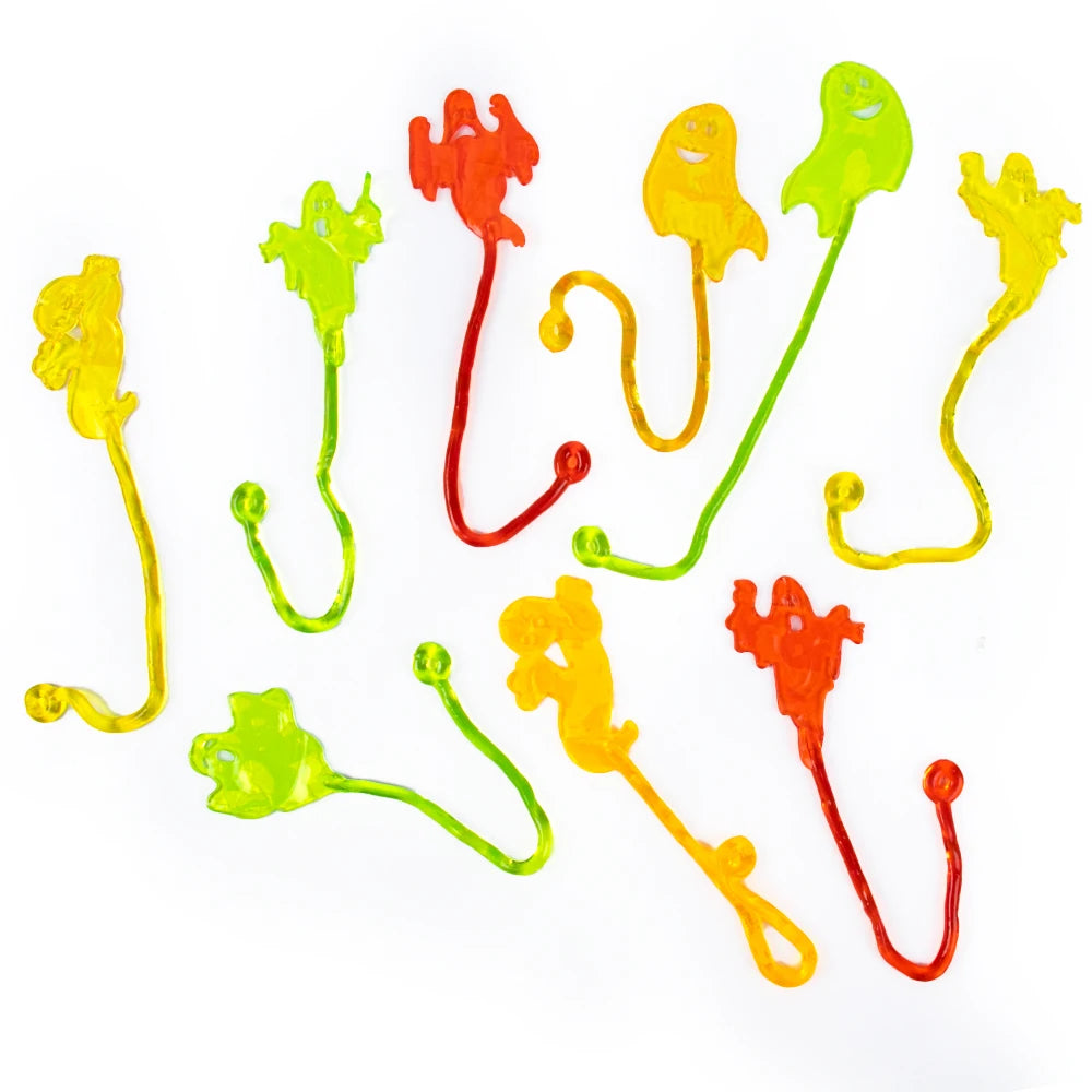 10pcs Halloween Sticky Hands Toys for Kids Spider Web pumpkin bat ghost hand Stretchy Sticky Toys Halloween Trick or Treat Party