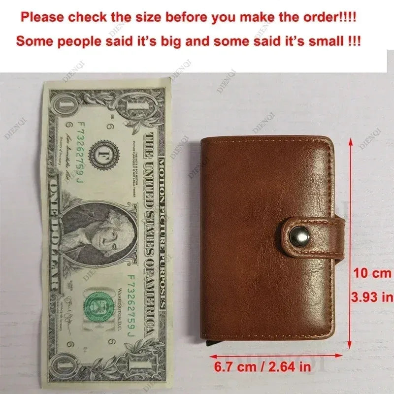 Rfid Visit Credit Card Holder Storage Luxury Small Smart Wallet Metal Business Cardholder Case Women Minimalist Walet for Men