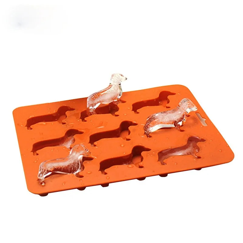 Creative Silicone Dachshund Puppy Shaped Ice Cube Chocolate Cookie Mold DIY Home Ice Tray Kitchen Tools silicone mold gadgets