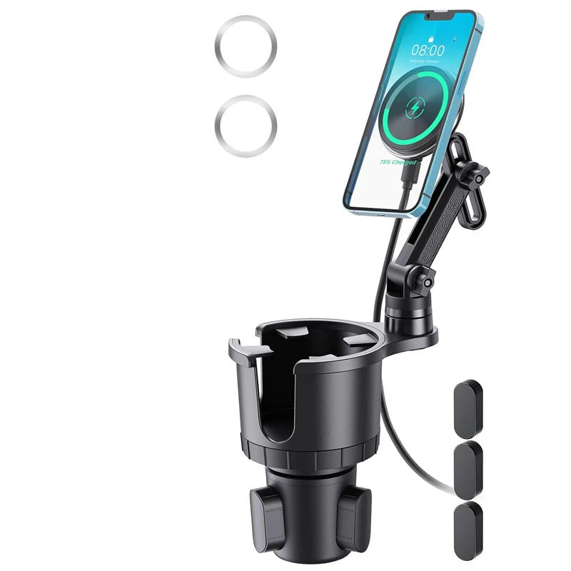 Car phone holder, multifunctional car cup holder suction, mobile phone navigation holder, magnetic wireless charger