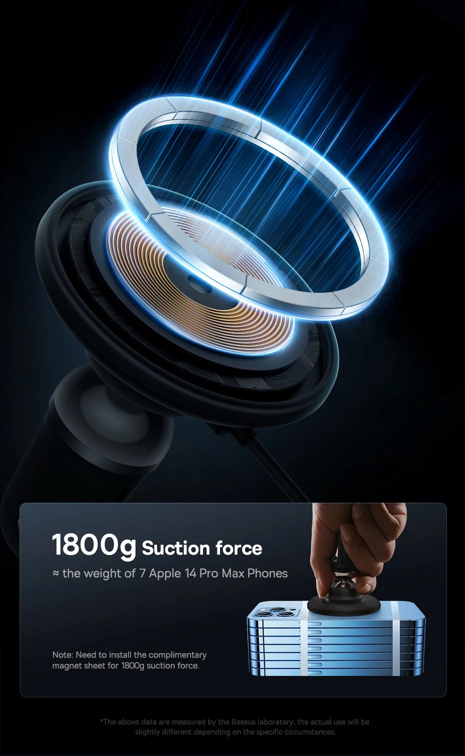 Baseus Magnetic Wireless Charger Car Phone Holder 15W Fast Charging Wireless Car Charger Holder For iPhone 16 15 14 13 Car Mount