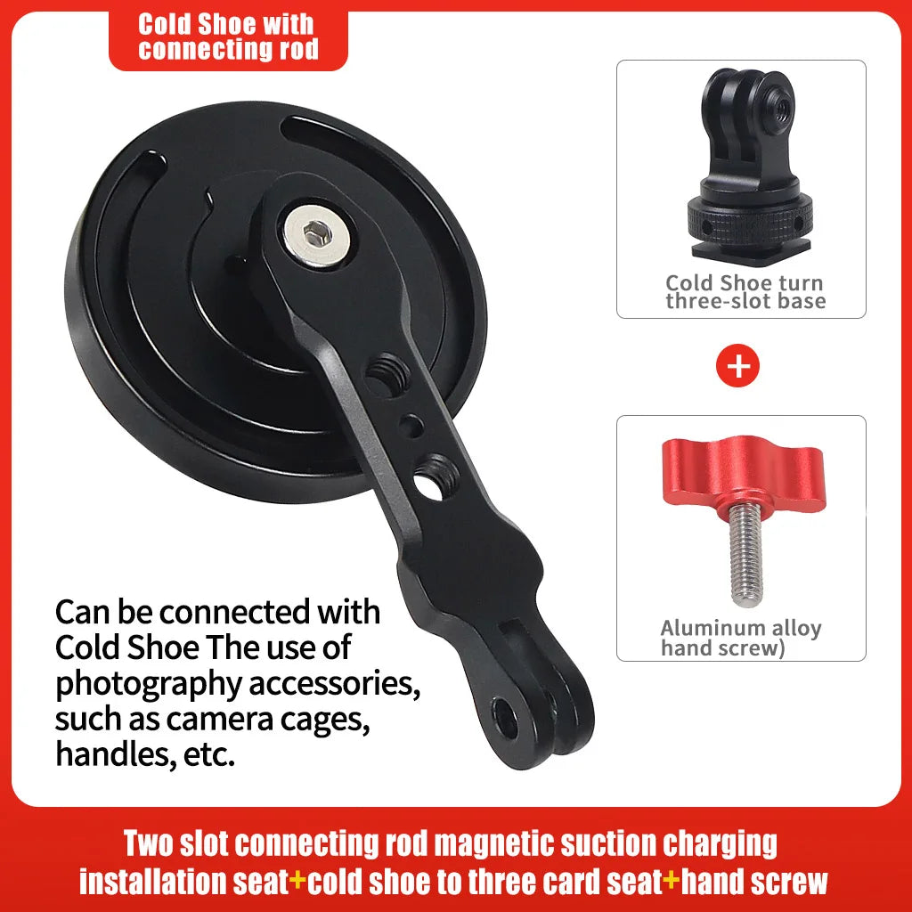 Mobile Phone Holder Stand Magnetic Wireless Charger 15W Tripod Adapter Mount Cold Shoe for Huawei Iphone Magnet Charging Station
