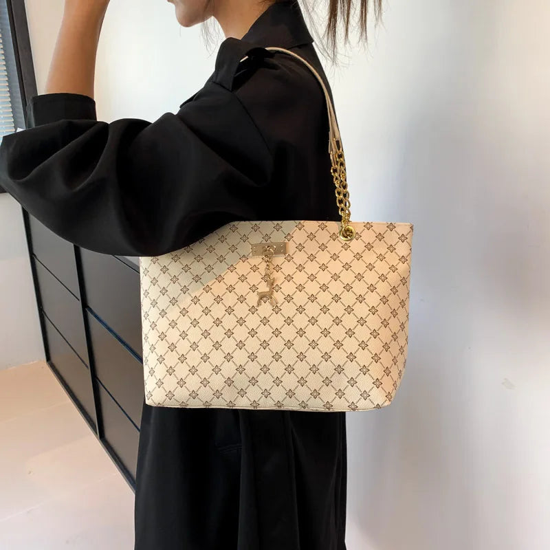 Presbyopia Handbag Texture Soft Leather Large Capacity Tote Women