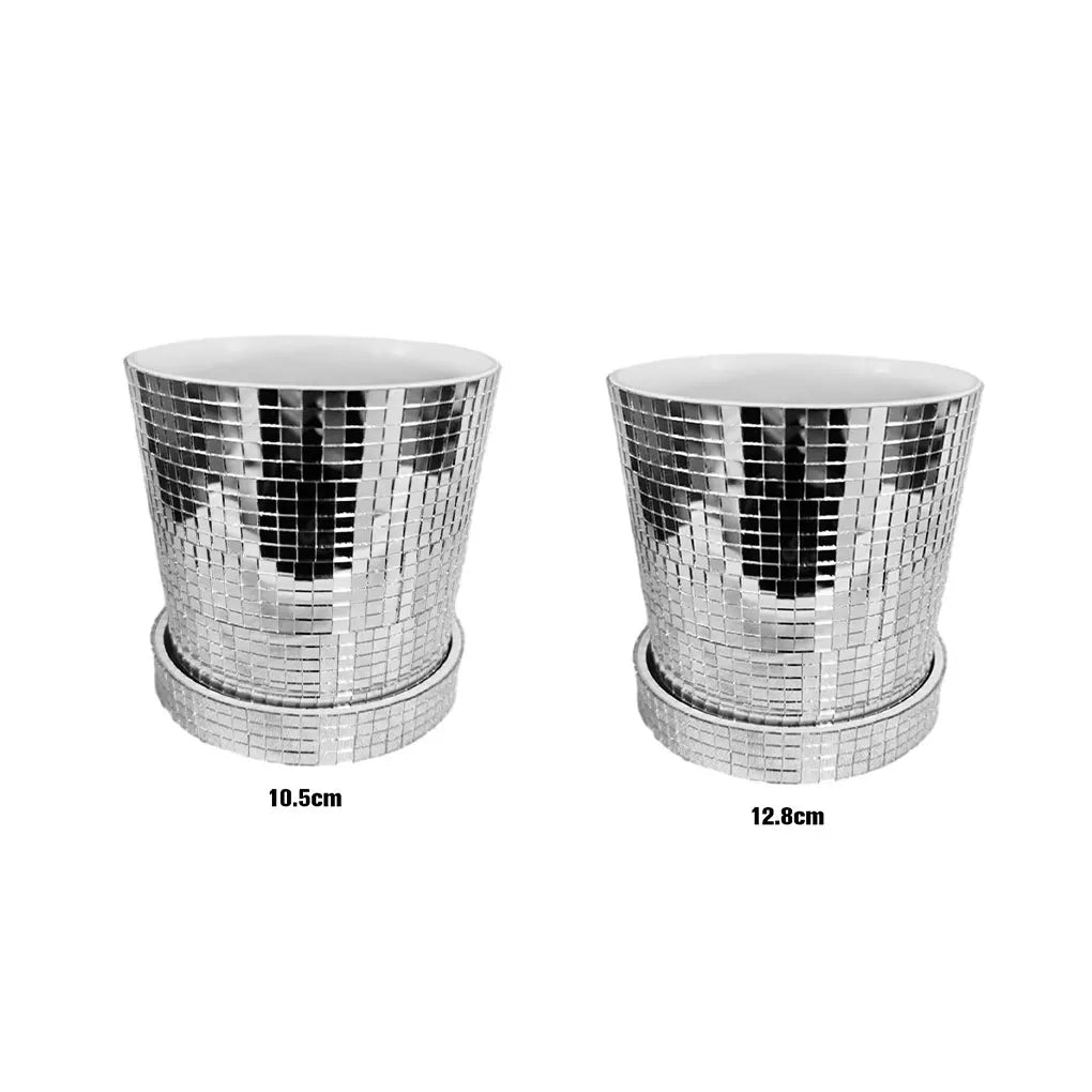 Glass Square Ceramic Disco Ball Vase Modern Twist To Home Decor Simple And Fashionable Square Shape 10.5cm/12.8cm