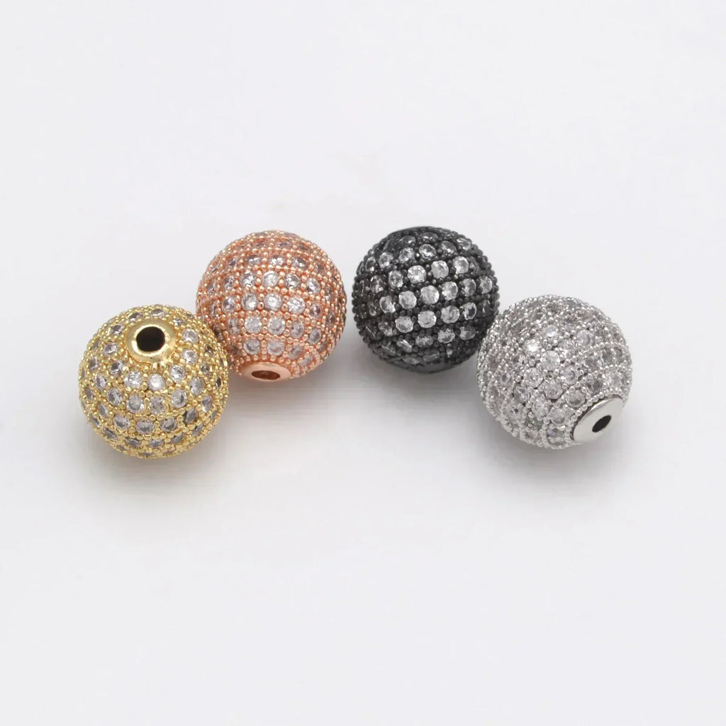 Beads for Jewelry Making Gold Silver Color Accessories Paved