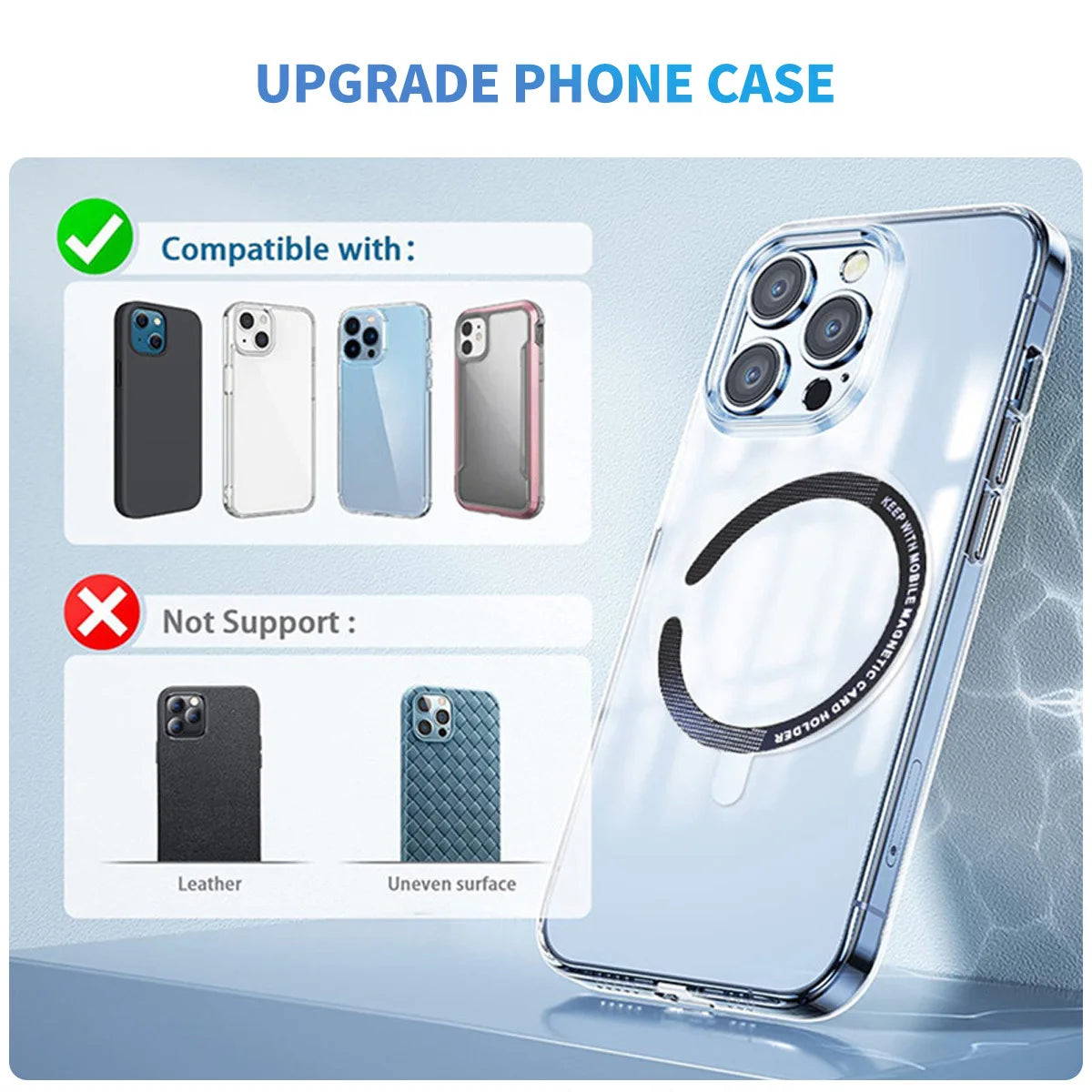 1PC/3PCS Stainless Steel Universal Magnetic Metal Plate Ring For Magsafe Wireless Charger Iron Sheet Sticker Car Phone Holder