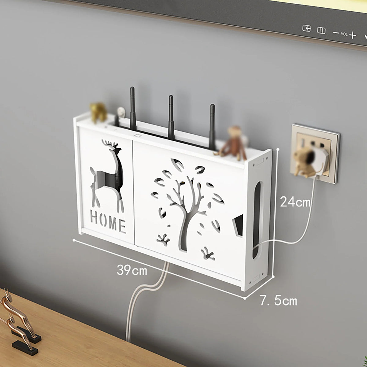 Punch-free Double Layers Wall Shelf TV set-top Box Rack Living Room Router Wall Hanging Storage Box Wireless Wifi Router Shelf