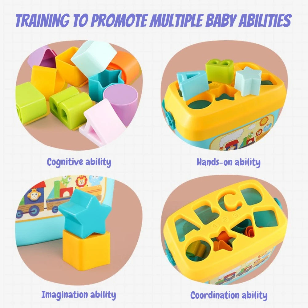 Montessori Shape Sorter Toddler Toys, ABC and Shape Pieces, Sorting Shape Games, Developmental Toys for Children 18M+,gift