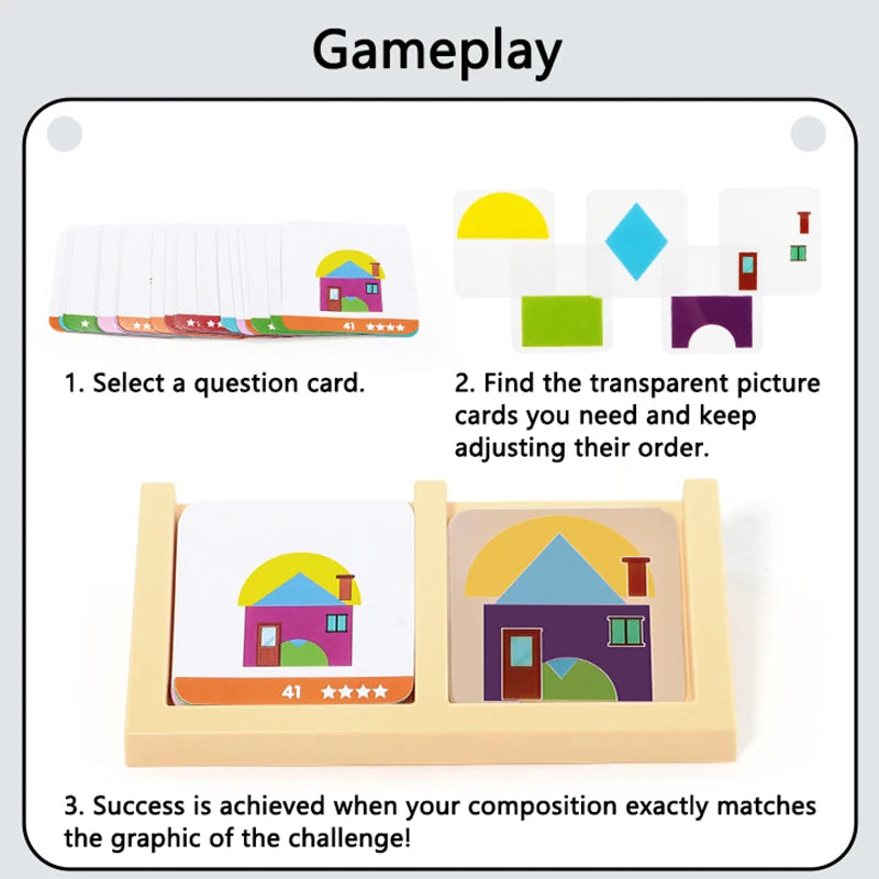 House Design Logic Game Montessori Toys Creative Geometric Shape Spatial Imagination Intellectual Thinking Puzzle Games Kids Toy