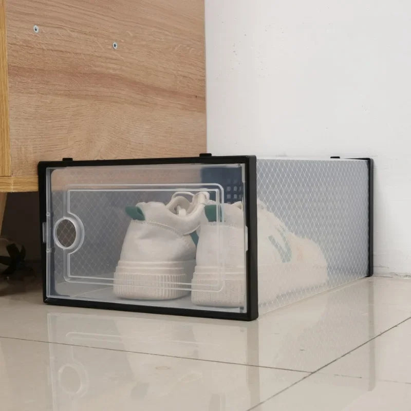 Home Household Home Storage Use 6 Pack Transparent Shoe Box Thickened Foldable Dustproof Stackable