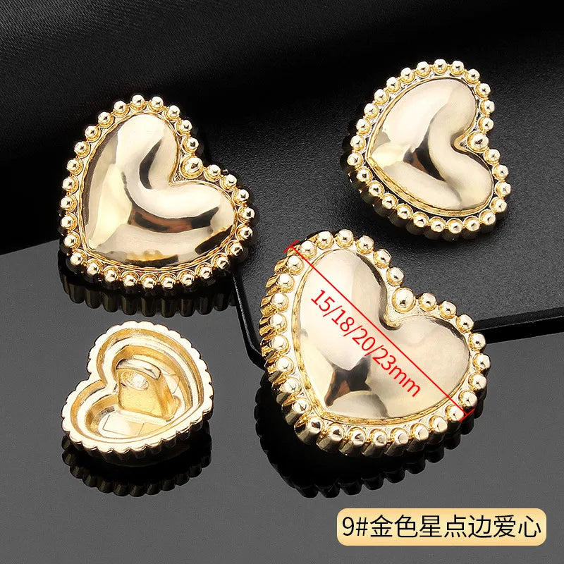Vintage Gold Black Round Metal Shank Buttons for Diy Craft Handmade Clothing Coat Suit Sweater Scrapbooking Sewing Supplies