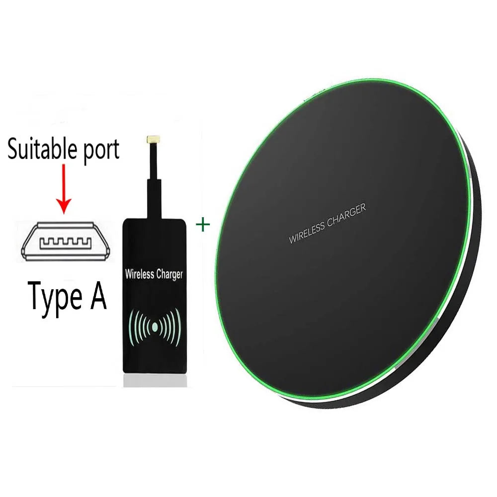 15W Type-C Wireless Charger Pad Receiver Kit For Samsung S20 S10 S9 S8 Wireless Adapter Coil For iPhone13 11 Pro 8 7 6S 6 5