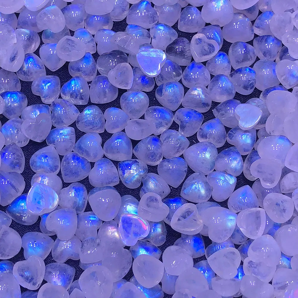 Natural Stone Moonstone Mini Heart Blue Moonstone Crystals Crystal Stones Gemstone Minerals Quartz Energy Spiritual Home Decor