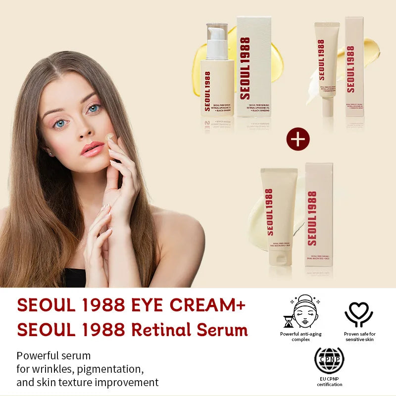 Original K-SECRET SEOUL 1988 Retinal Ginseng Niacinamide Firming Repair Essence, Retinol Eye Cream, Moisturizer Korean Skin Care