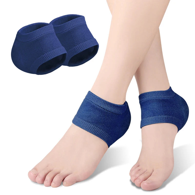 Heel Cups Plantar Fasciitis Support Feet Care Skin Repair Cushion Half-yard Socks Gel Silicone Heel Protector Sleeve Heel Pads