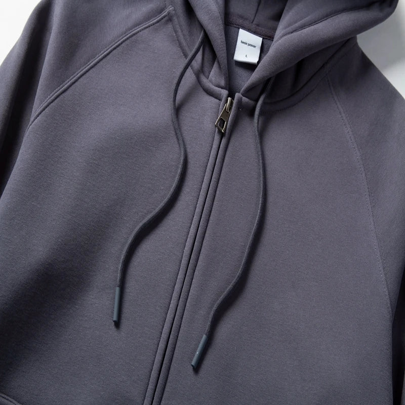 Solid Color Hoodie Men Fashion Zip Up Long Sleeve Oversized Jacket Coat Harajuku Gothic Hooded Sweatshirt Y2K Teen BP13813