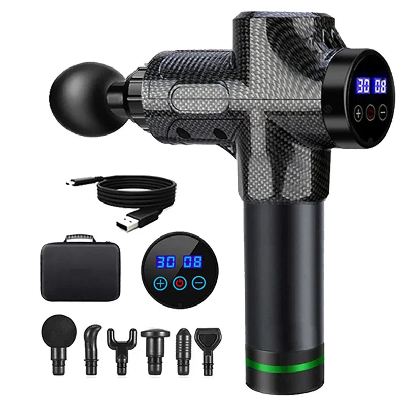 Electric Deep Tissue Massage Gun for Athletes 30-99 Speed Levels with Portable Storage Bag - Pain Relief for Neck Back Leg