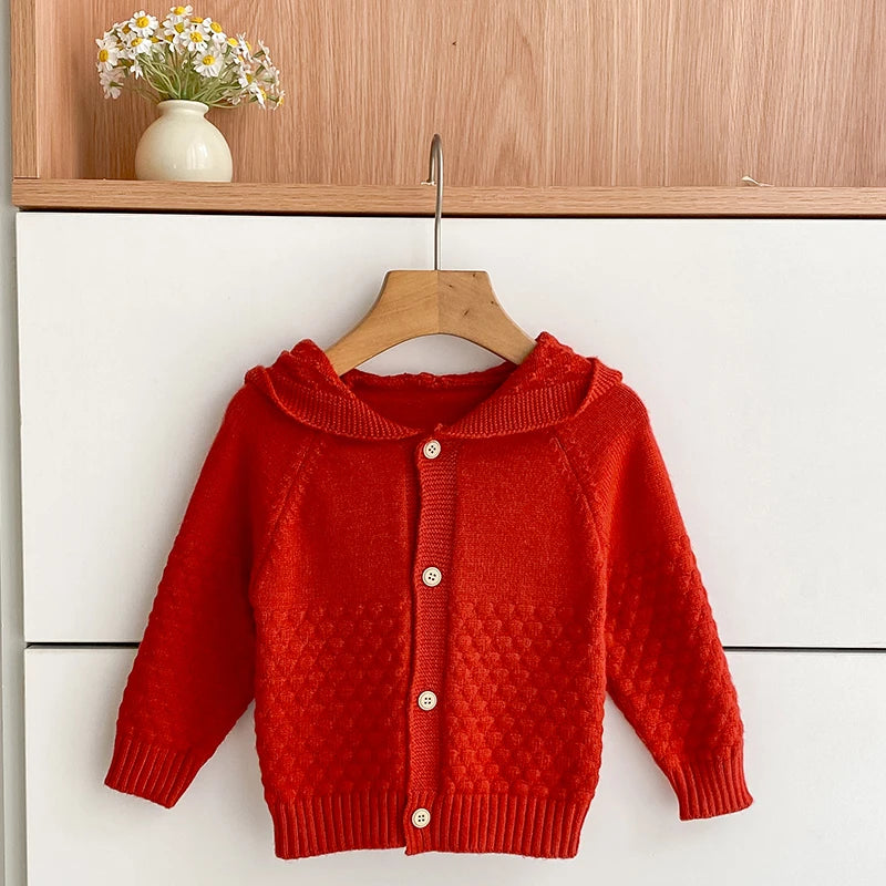 Autumn Baby Girls Hoodie Jacket Kids Sweater Long Sleeve Knitted Cardigan T-Shirt Children Tops Zipper Sweatshirt Child Coat