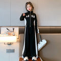 Girls Patchwork Alphabet 2-Way Zip Sweatshirt Jacket+Sweatpant Workout Set School Kids 2PCS Tracksuit Child Jogger Outfit 7-16Yr